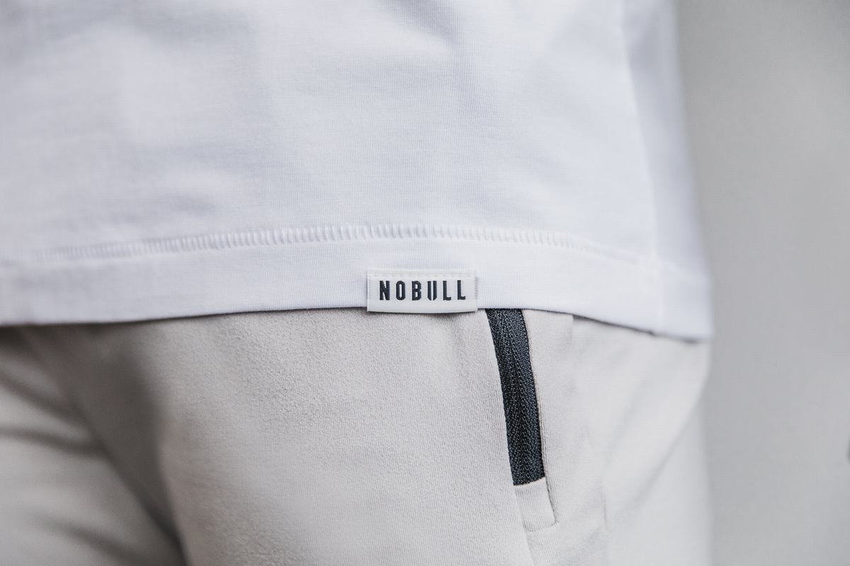 Nobull Lightweight V-Neck T-shirts Heren Wit | 879534-XSC