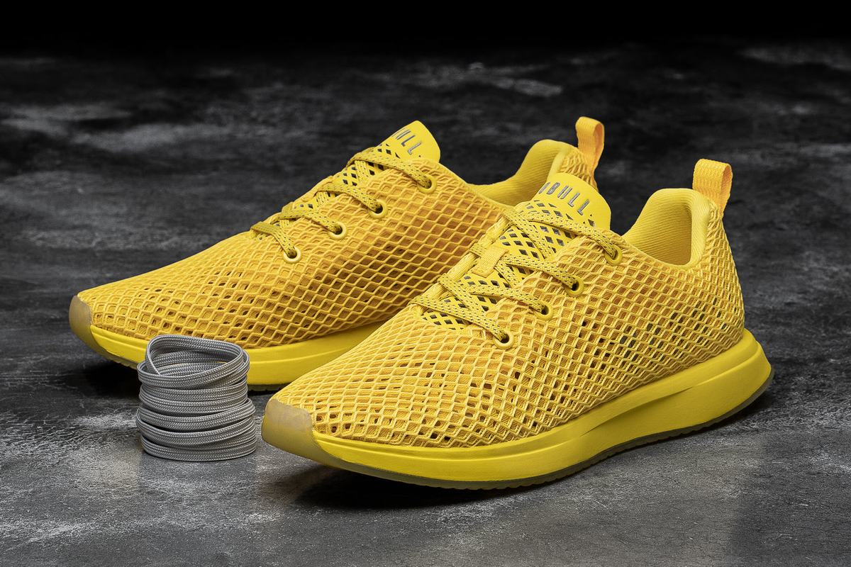 Nobull Mesh Runner Loopschoenen Dames Geel | 627490-LNG