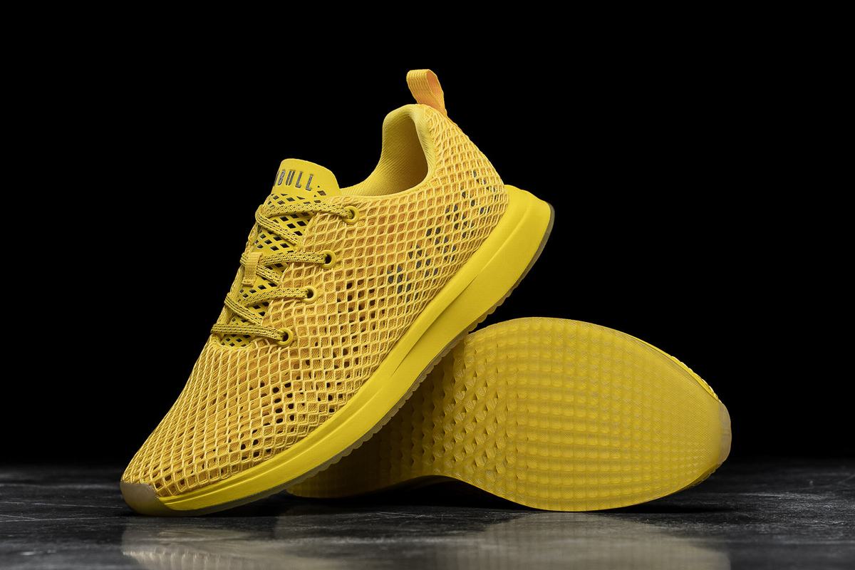 Nobull Mesh Runner Loopschoenen Dames Geel | 627490-LNG