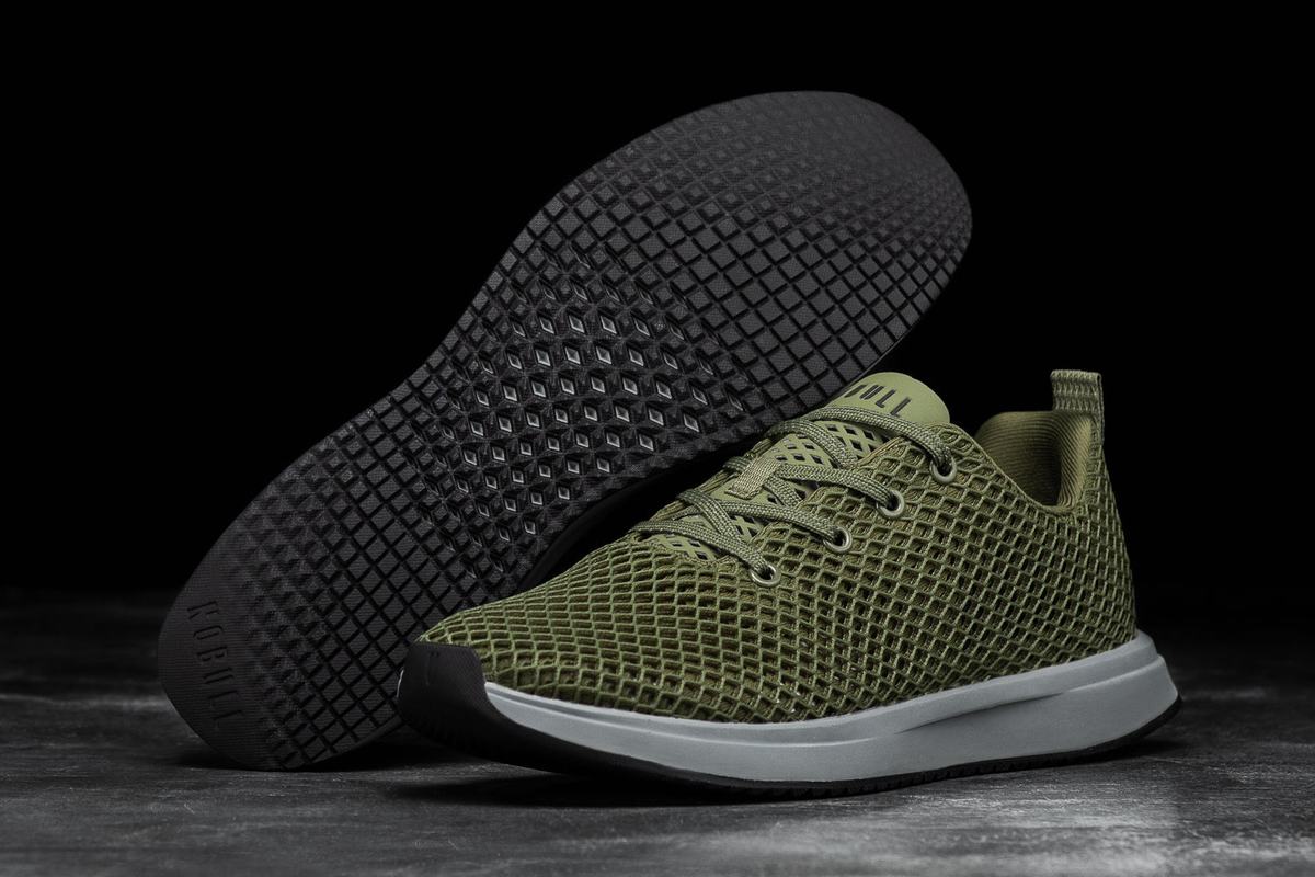 Nobull Mesh Runner Loopschoenen Dames Olijfgroen | 293740-ZWV