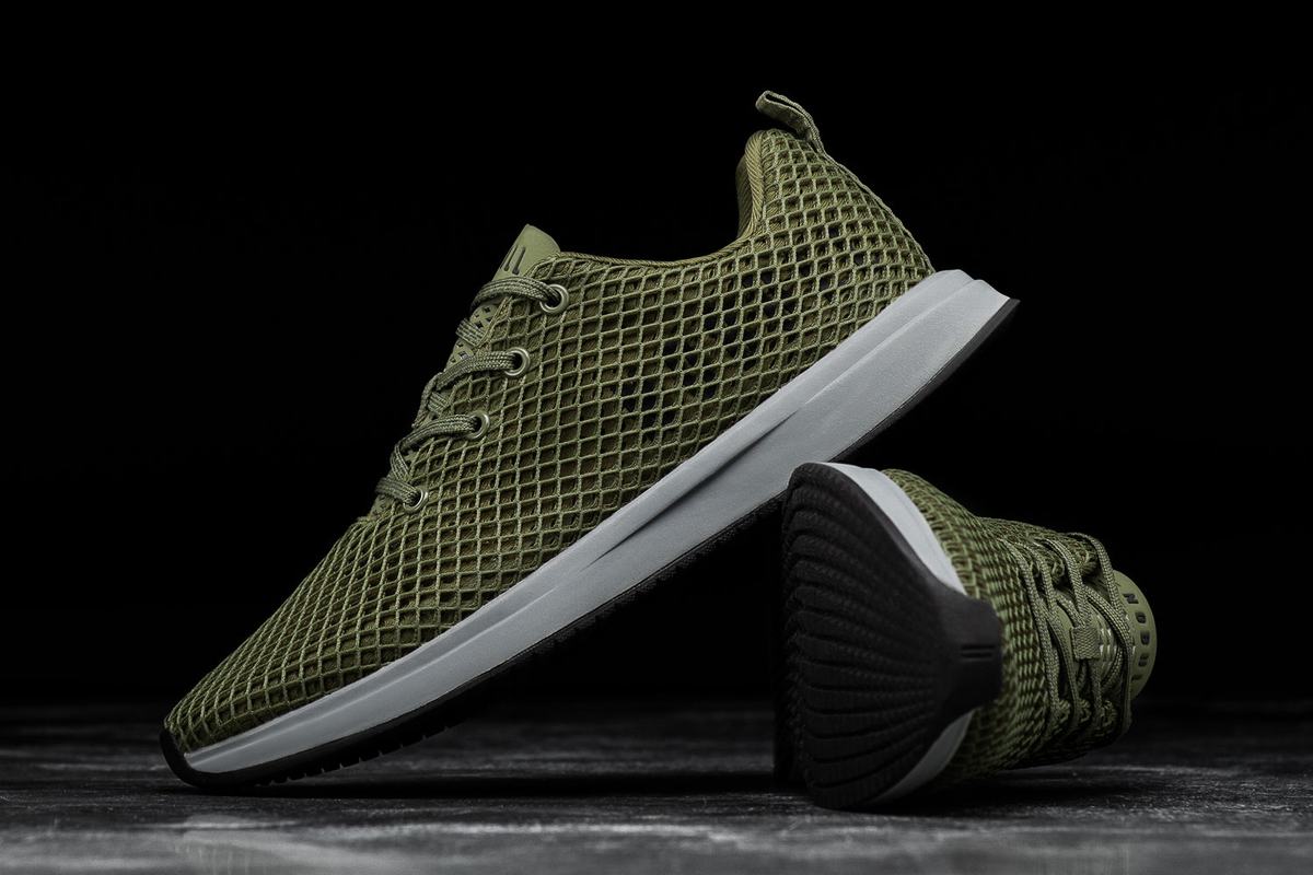 Nobull Mesh Runner Loopschoenen Dames Olijfgroen | 293740-ZWV