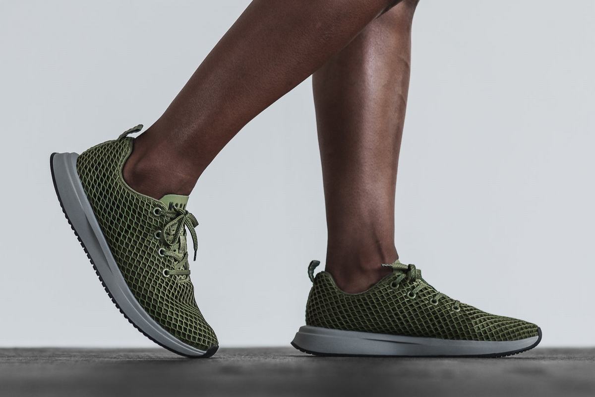 Nobull Mesh Runner Loopschoenen Dames Olijfgroen | 293740-ZWV