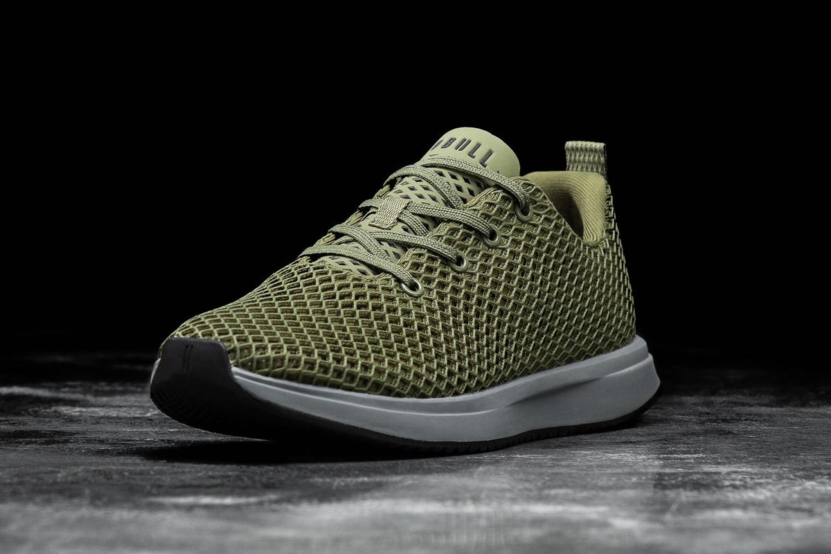 Nobull Mesh Runner Loopschoenen Dames Olijfgroen | 293740-ZWV