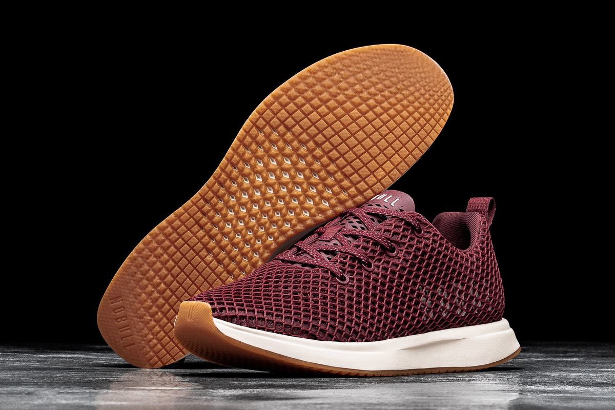 Nobull Mesh Runner Loopschoenen Dames Rood Wit | 238019-SMI