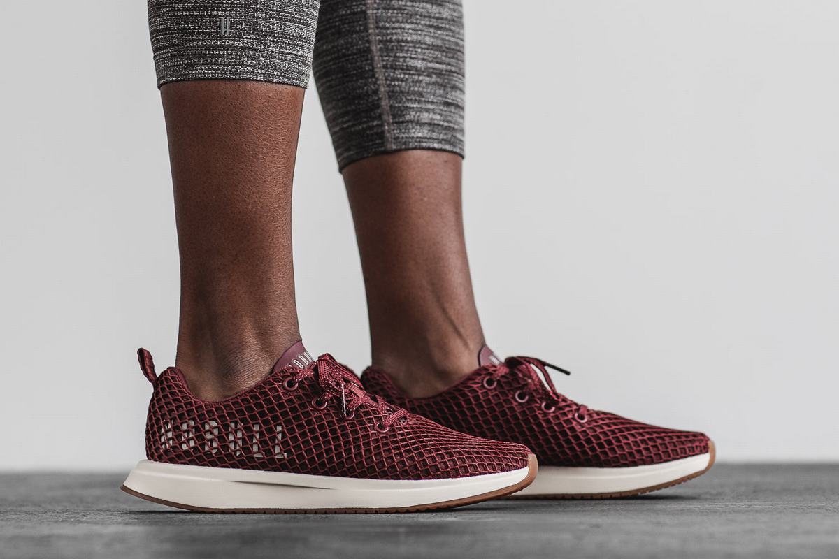 Nobull Mesh Runner Loopschoenen Dames Rood Wit | 238019-SMI