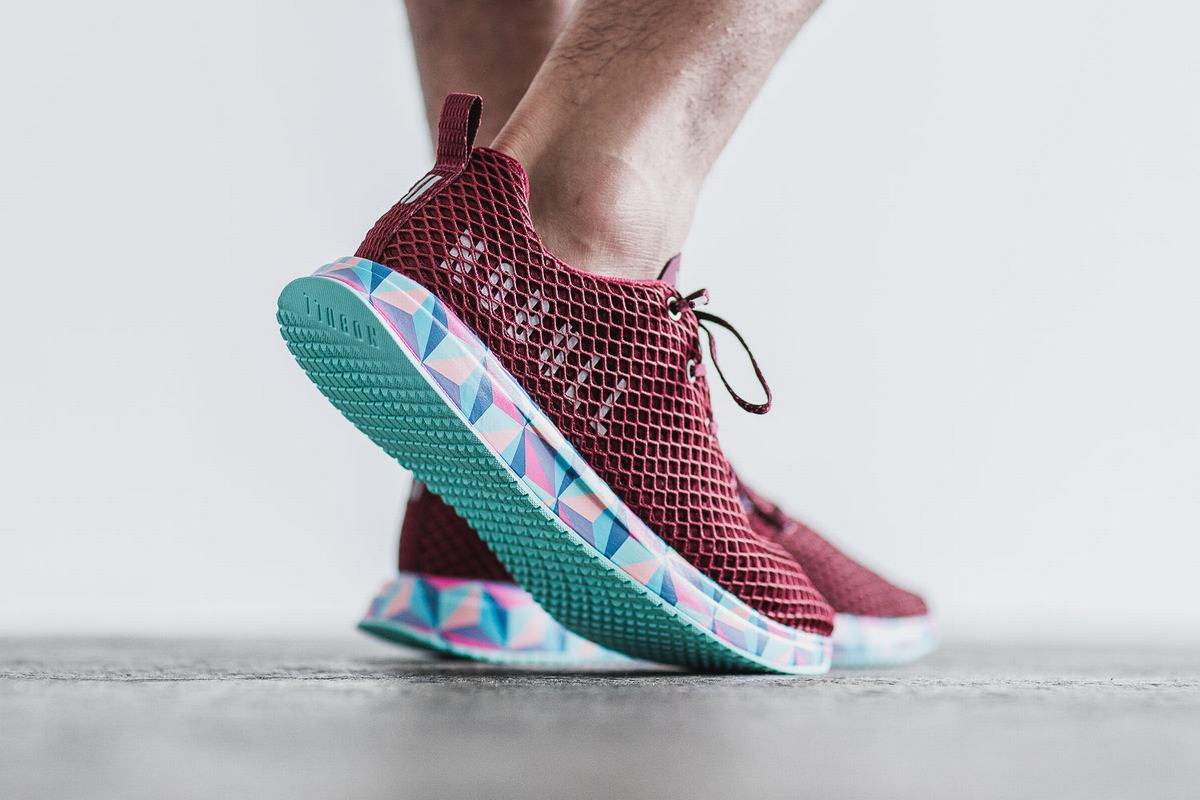 Nobull Mesh Runner Loopschoenen Heren Donkerrood | 132659-RVN