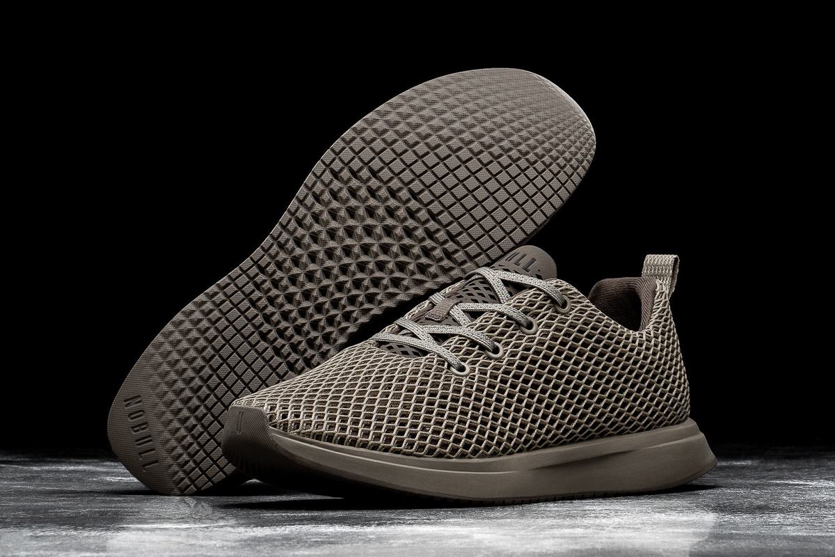 Nobull Mesh Runner Loopschoenen Heren Khaki | 198674-UWR