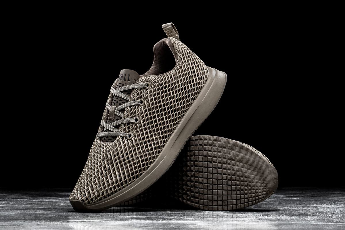 Nobull Mesh Runner Loopschoenen Heren Khaki | 198674-UWR