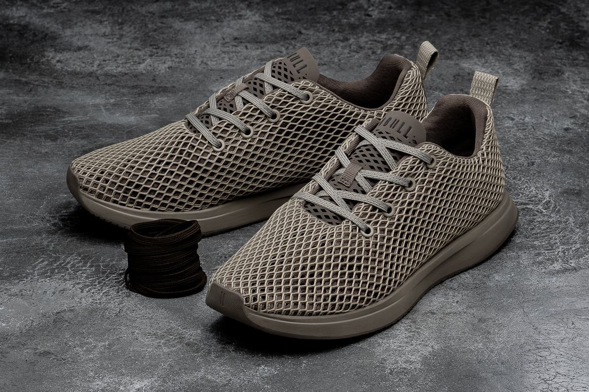 Nobull Mesh Runner Loopschoenen Heren Khaki | 198674-UWR
