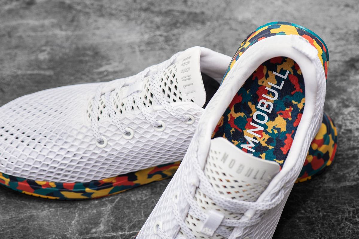 Nobull Mesh Runner Loopschoenen Heren Wit Goud | 945037-QID