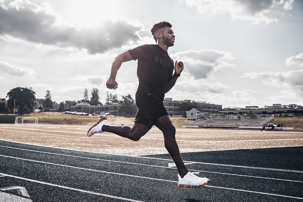 Nobull Mesh Runner Loopschoenen Heren Wit Goud | 945037-QID