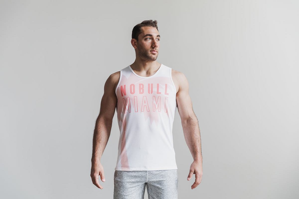 Nobull Miami Palm Tank Tanktop Heren Koraal | 061987-AXK