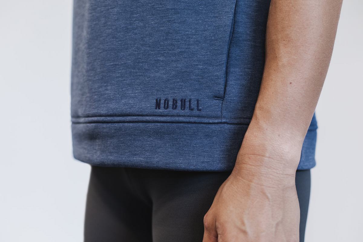 Nobull Microplush Mouwloos Hoodie Dames Diepgrijs | 396210-QKZ