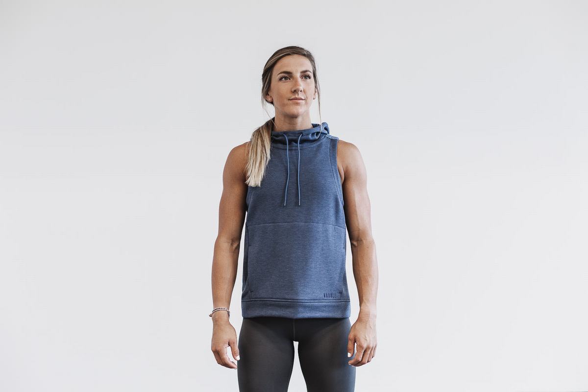 Nobull Microplush Mouwloos Hoodie Dames Diepgrijs | 396210-QKZ