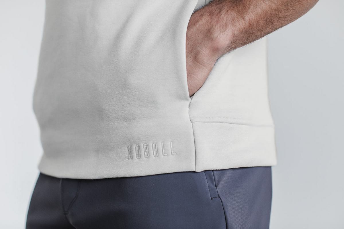 Nobull Microplush Mouwloos Hoodie Heren Grijs | 568293-SEN