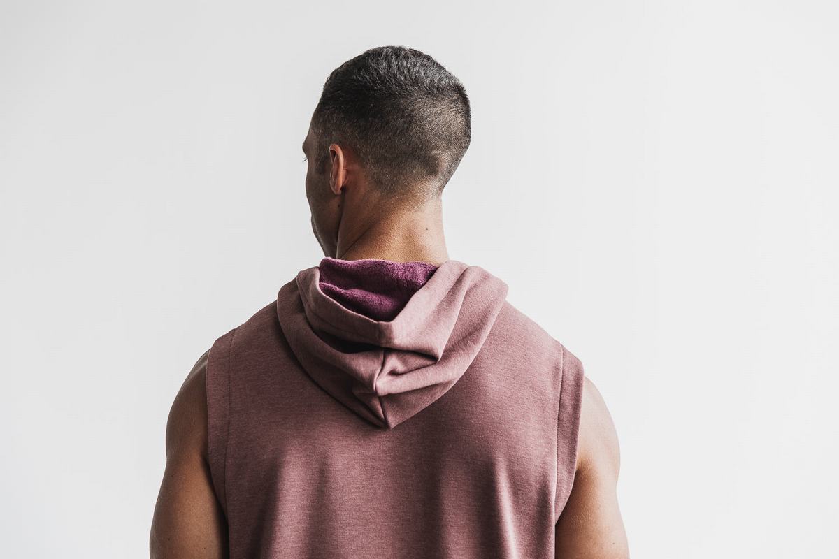 Nobull Microplush Mouwloos Hoodie Heren Rood | 987325-LCT