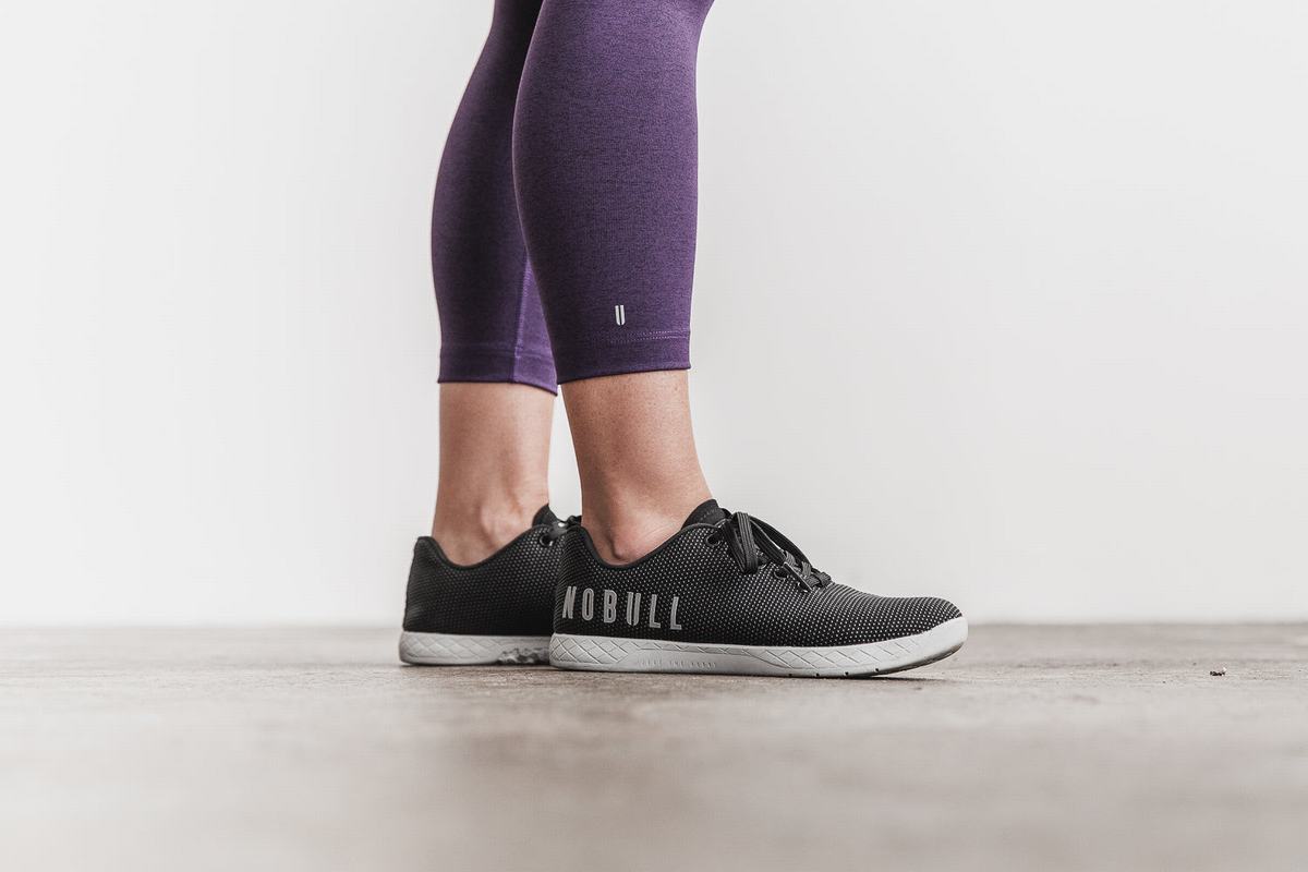 Nobull Mid-Rise Crop Plush Heather Hardloopbroek Dames Donkerpaars | 201498-XDB