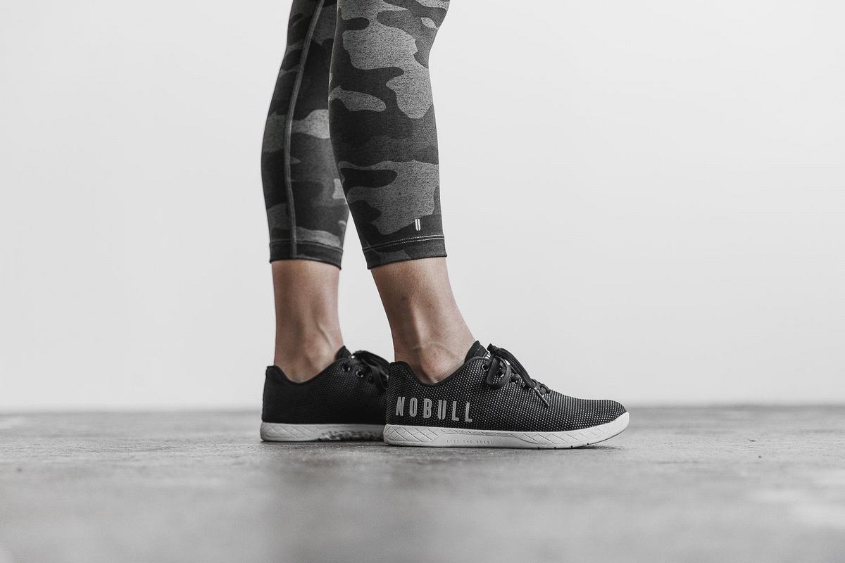 Nobull Mid-Rise Crop Plush Heather Hardloopbroek Dames Grijs Camo | 691587-QPN