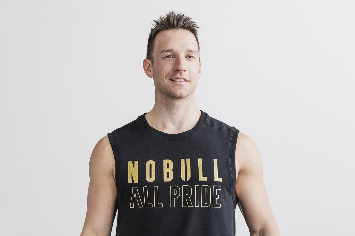 Nobull Mouwloos Crew Pride Sweatshirts Heren Zwart Goud | 815396-PGB