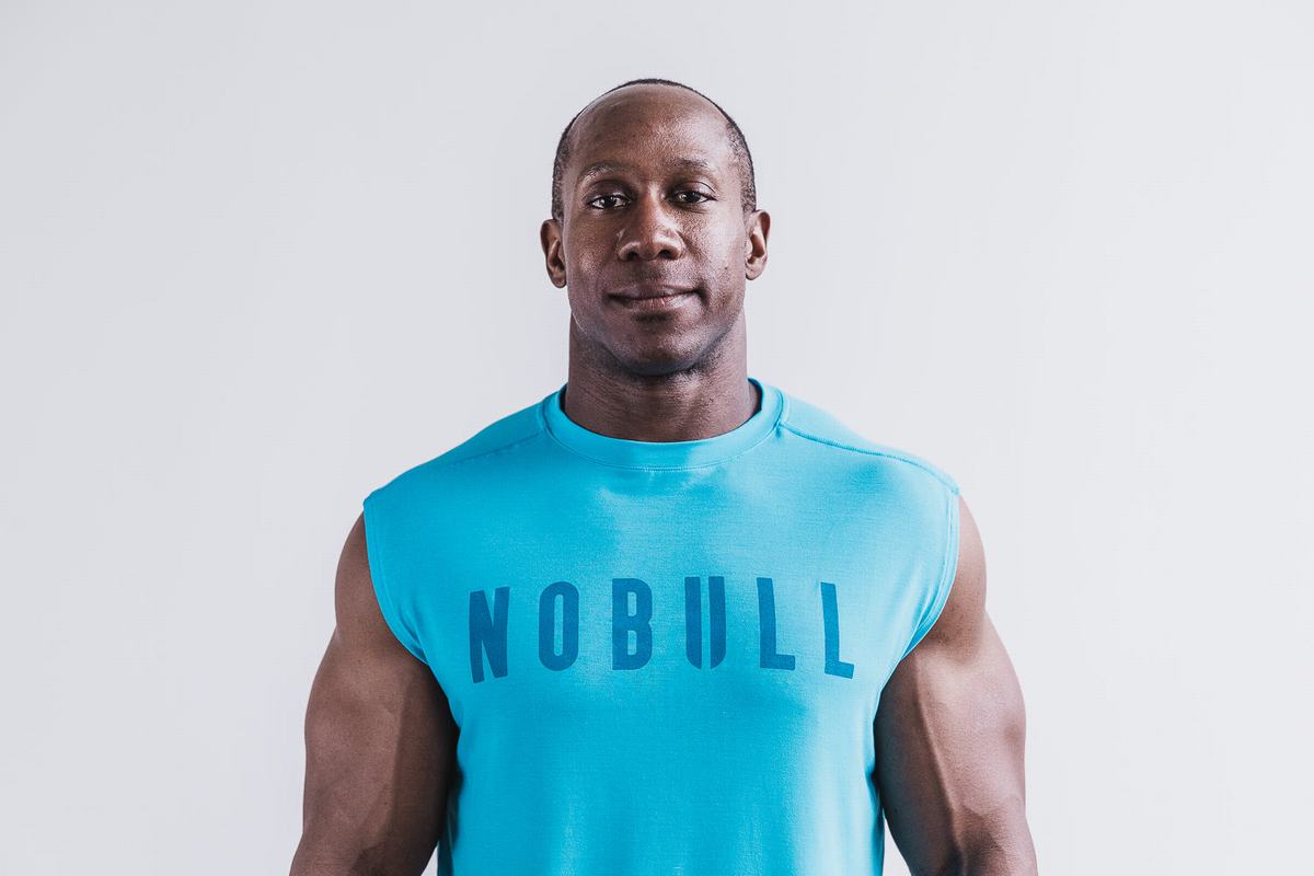 Nobull Mouwloos T-shirts Heren Blauw | 361290-SEM