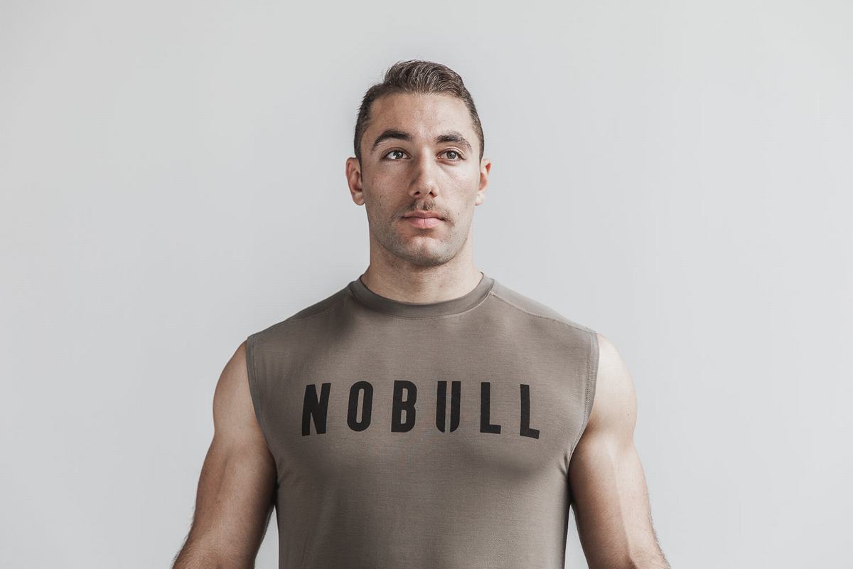 Nobull Mouwloos T-shirts Heren Bruin | 346591-NDC