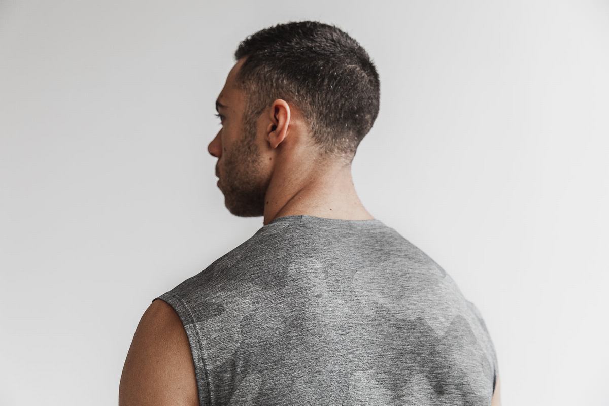 Nobull Mouwloos T-shirts Heren Grijs Camo | 832167-VAE