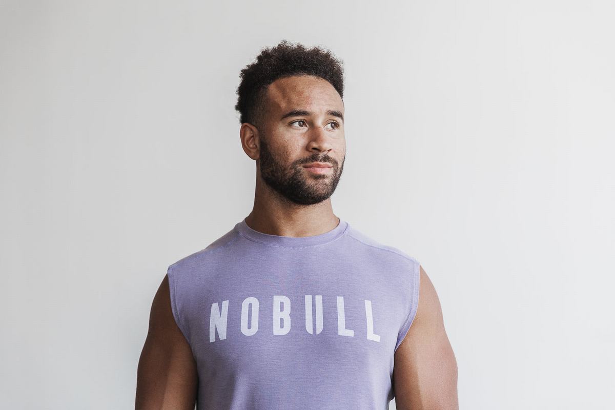 Nobull Mouwloos T-shirts Heren Lavendel | 783602-KRO
