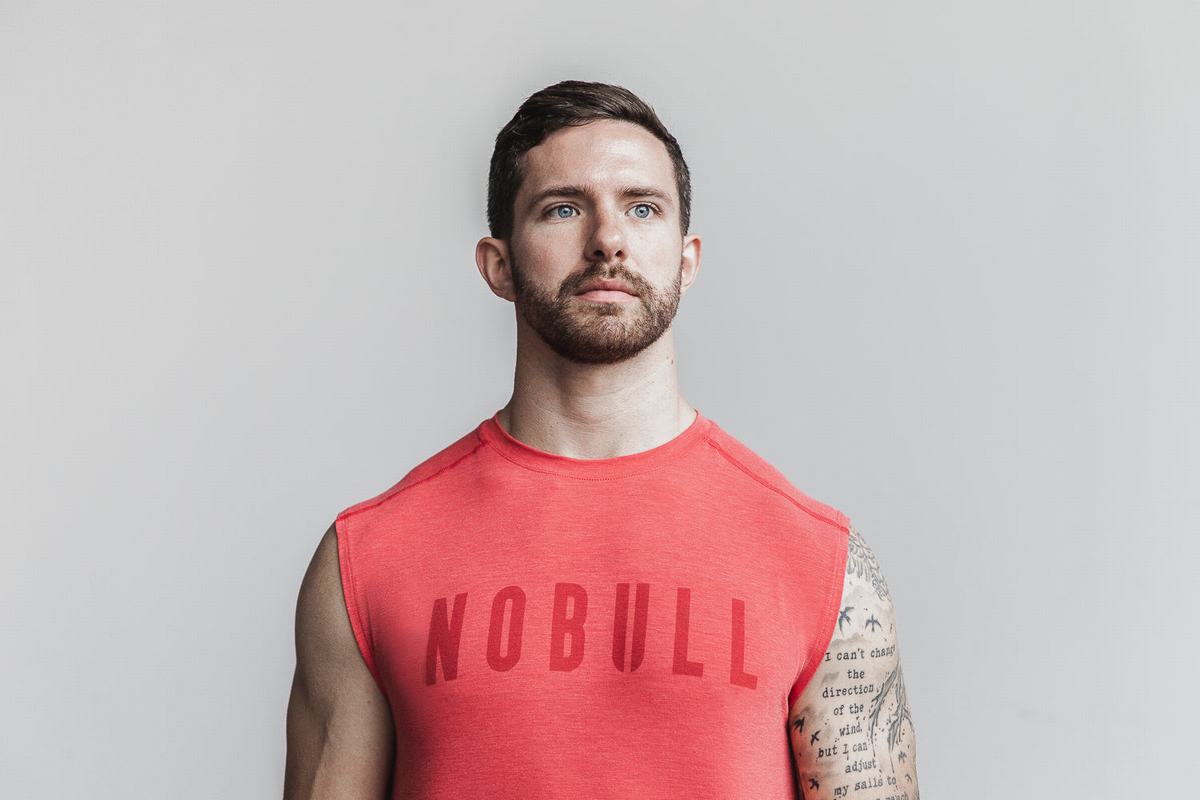 Nobull Mouwloos T-shirts Heren Rood | 410982-TCI