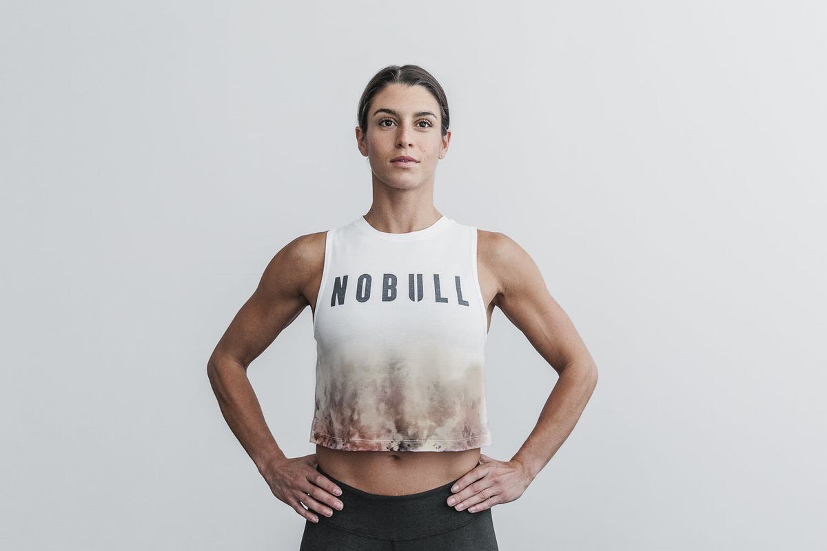 Nobull Muscle Dip-Dye Tank Tanktop Dames Wit | 092675-AIT