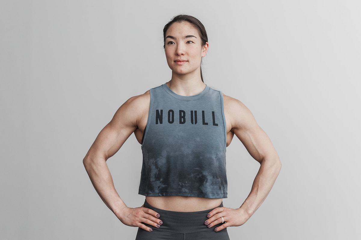 Nobull Muscle Dip-Dye Tank Tanktop Dames Blauw | 503962-LSR