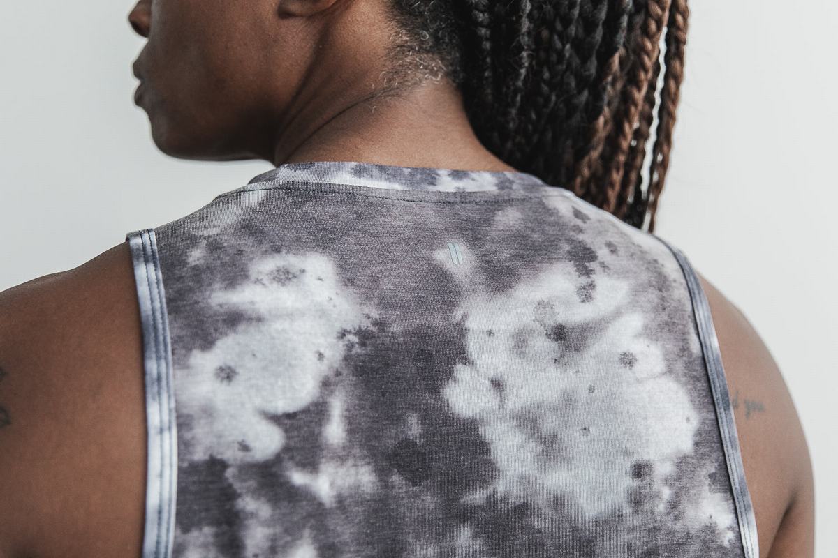 Nobull Muscle Dip-Dye Tank Tanktop Dames Wit Zwart | 723190-MCS