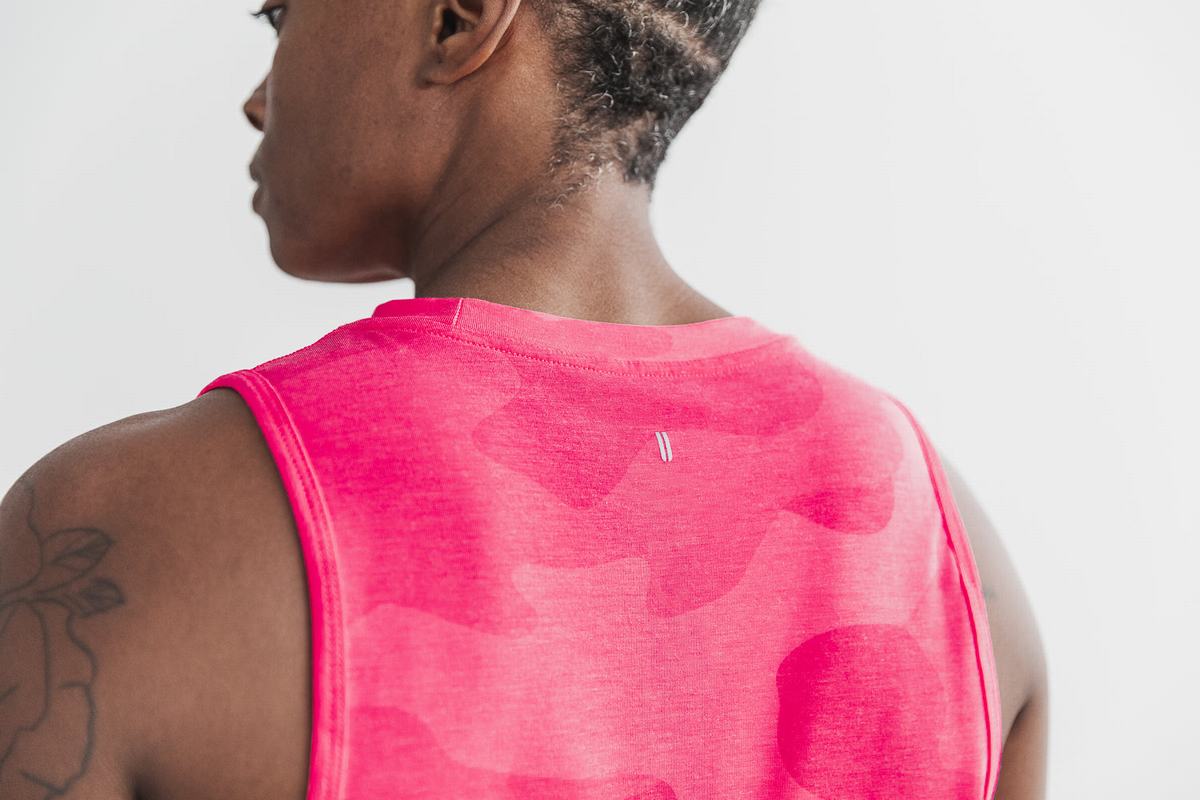 Nobull Muscle Tank Neon Tanktop Dames Roze Camo | 890127-YIM