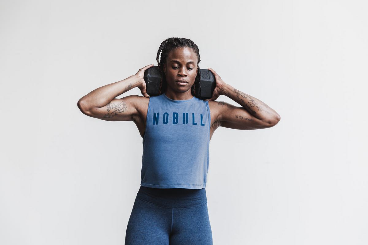Nobull Muscle Tank Tanktop Dames Blauw | 679054-YNL