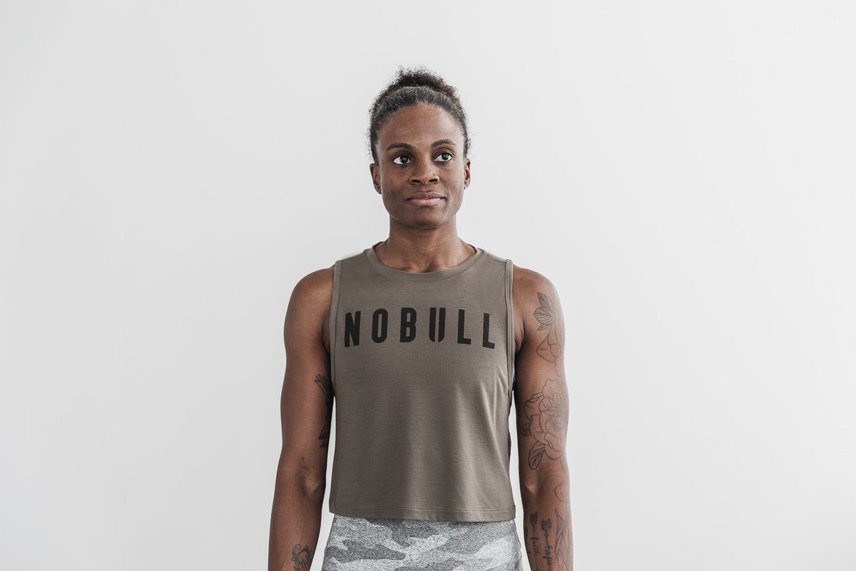 Nobull Muscle Tank Tanktop Dames Bruin | 083412-CQB