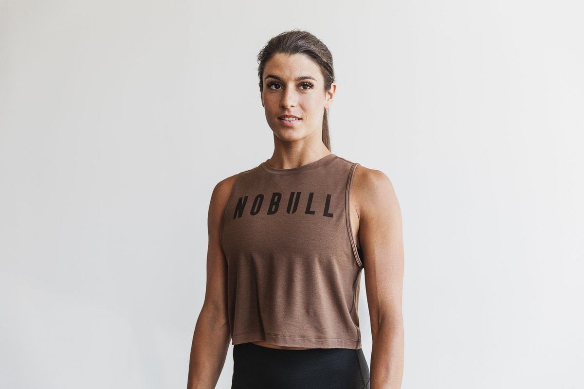 Nobull Muscle Tank Tanktop Dames Bruin | 156893-YGM