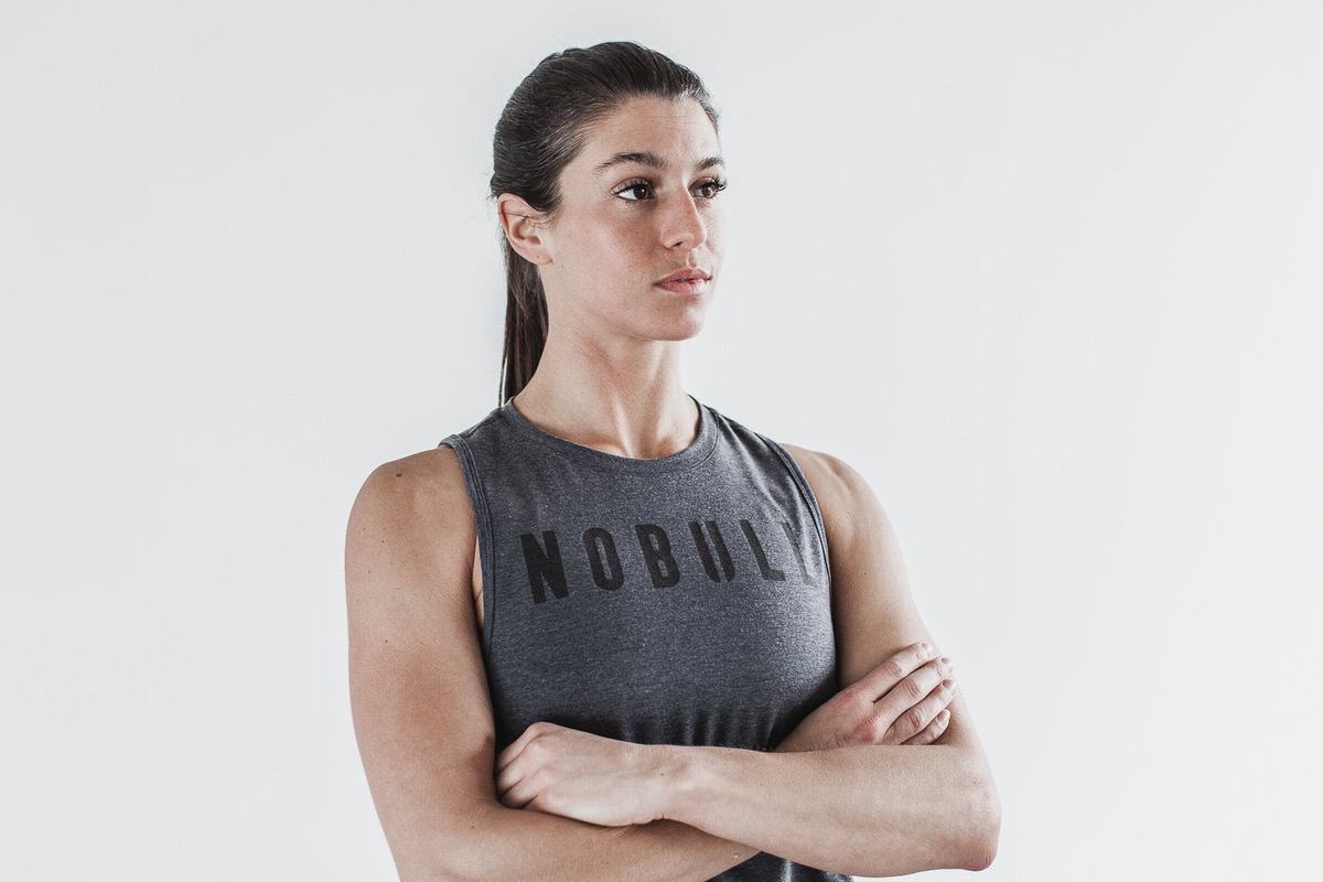 Nobull Muscle Tank Tanktop Dames Diepgrijs | 593172-ZHD