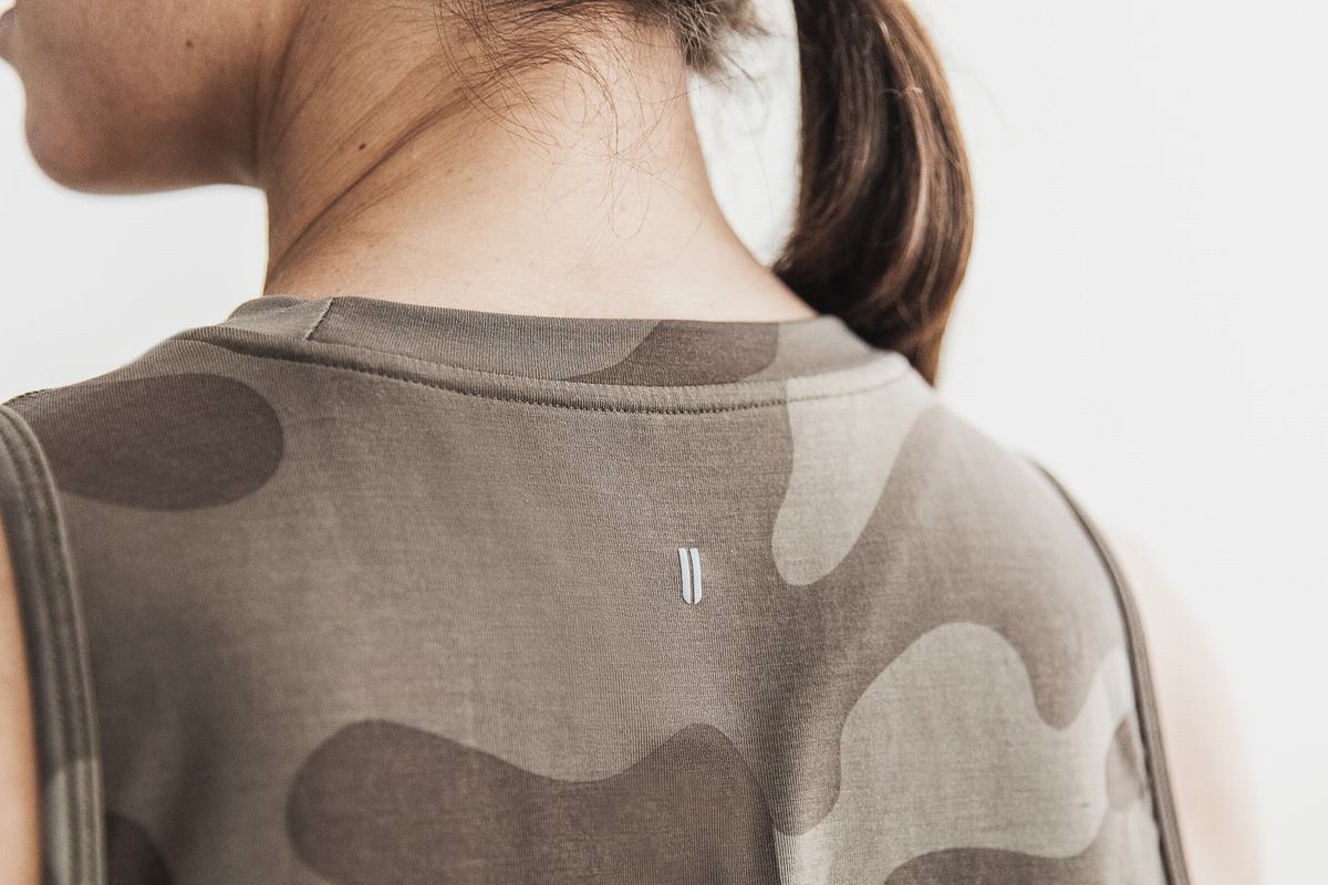 Nobull Muscle Tank Tanktop Dames Donkercamo | 503429-VDS