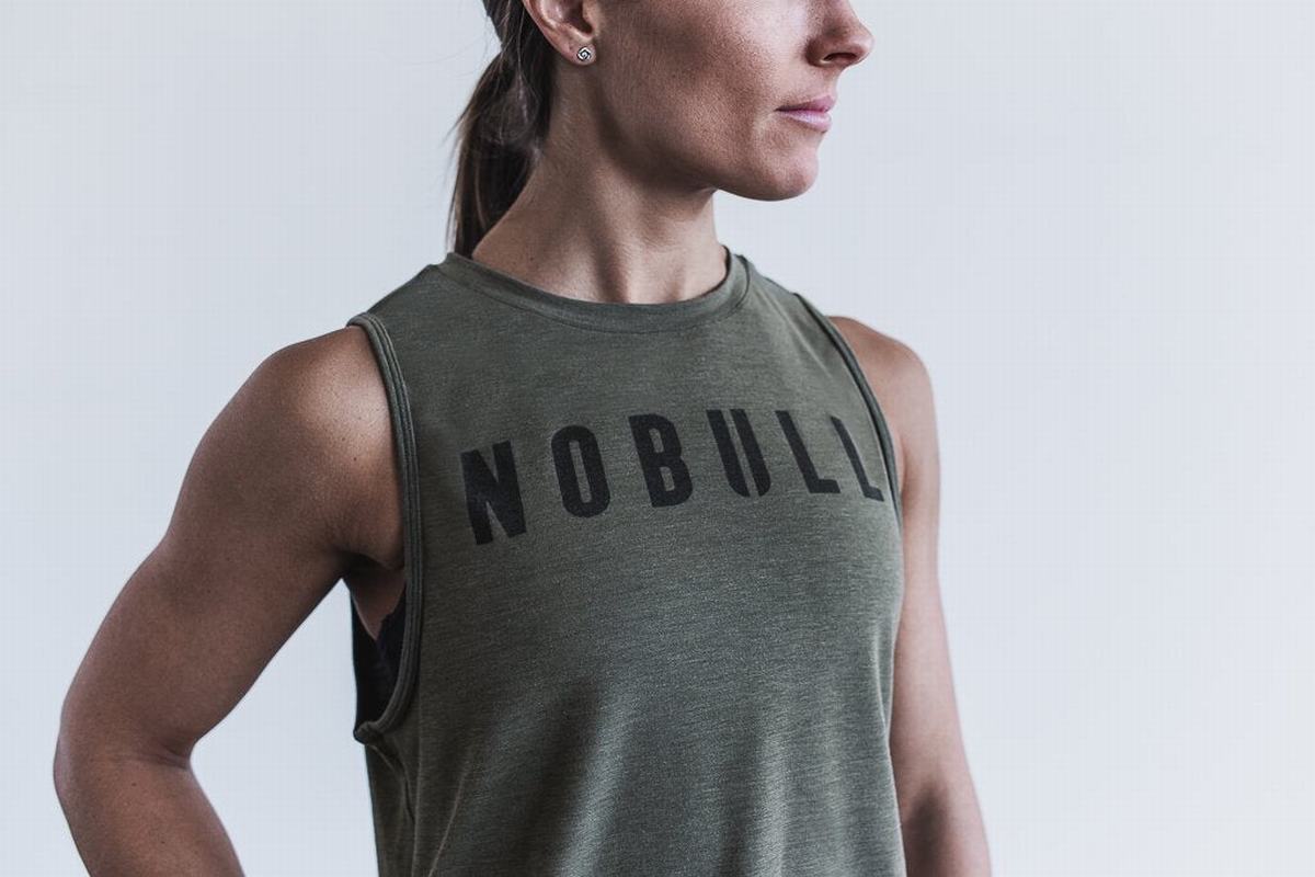 Nobull Muscle Tank Tanktop Dames Groen | 649138-SQP