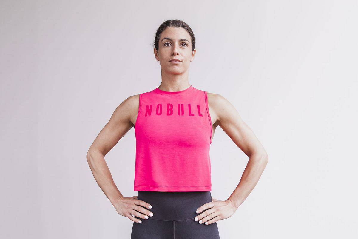 Nobull Muscle Tank Tanktop Dames Roze | 086342-BTA