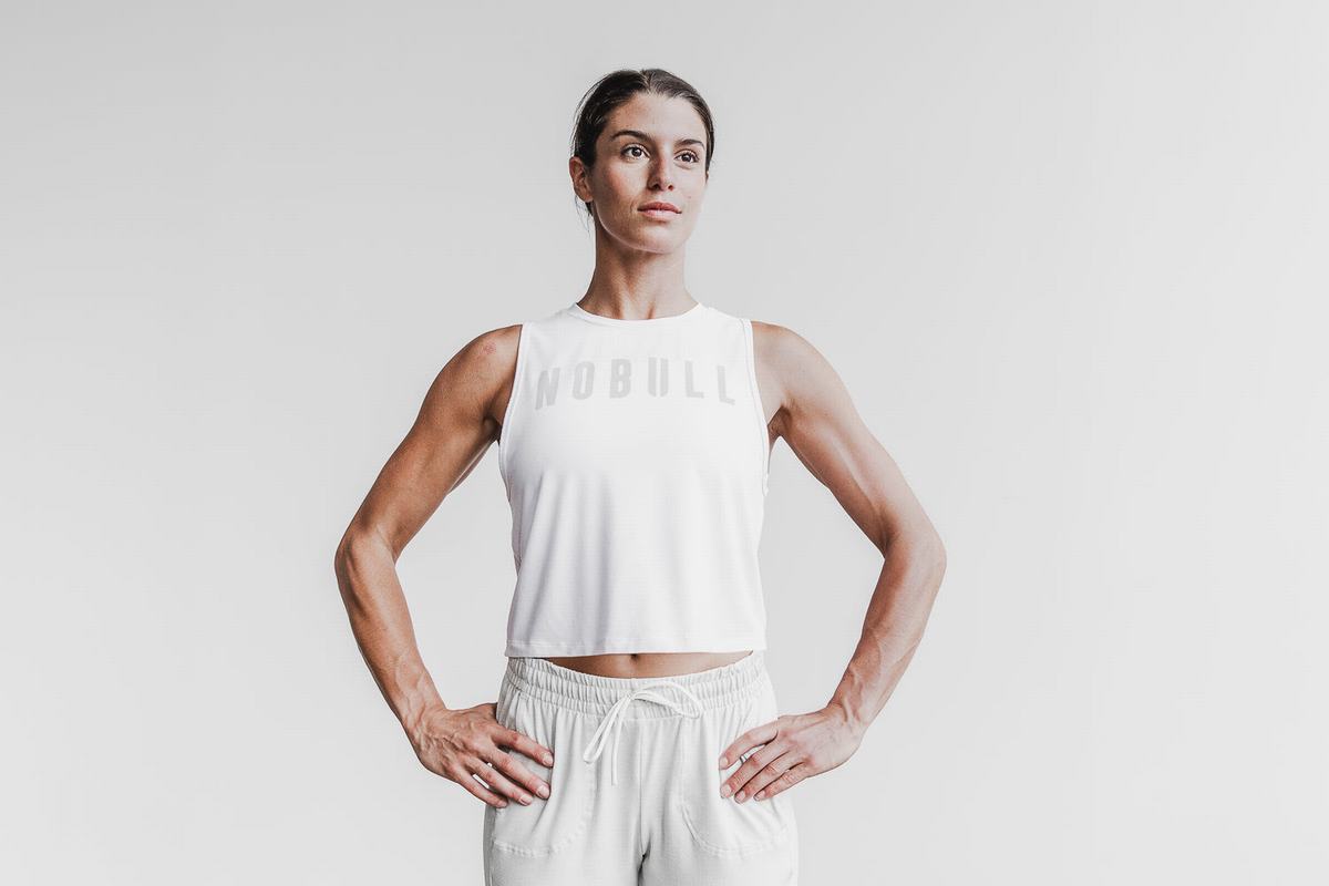 Nobull Muscle Tank Tanktop Dames Wit | 546238-HEP