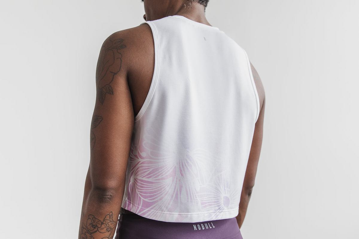 Nobull Muscle Tank Tanktop Dames Wit Paars | 532798-DZL