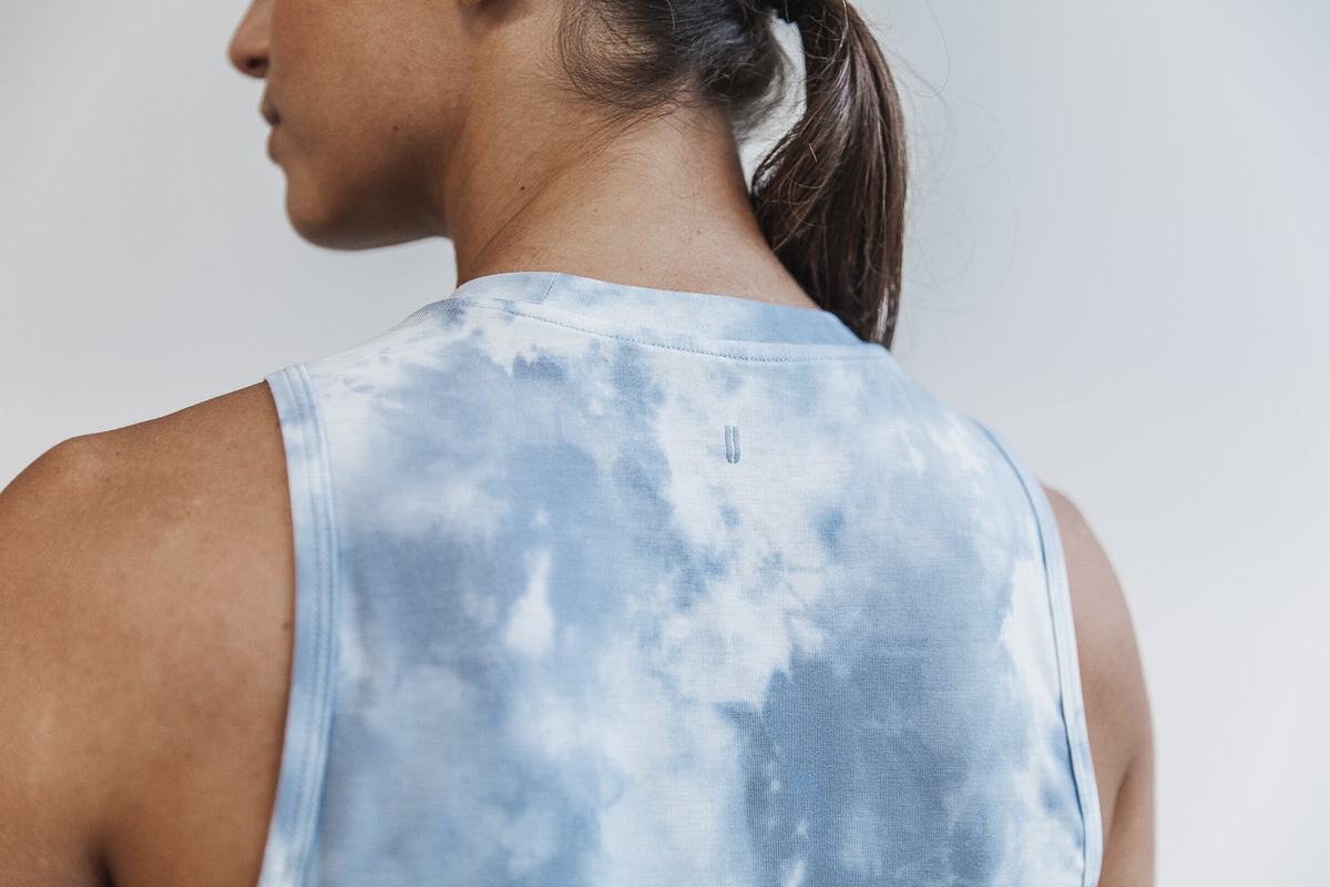 Nobull Muscle Tank Tie-Dye Tanktop Dames Blauw | 847219-ACF