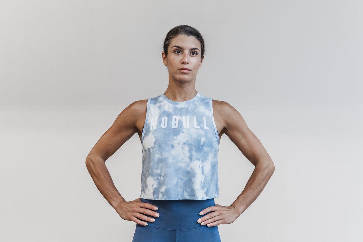 Nobull Muscle Tank Tie-Dye Tanktop Dames Blauw | 847219-ACF