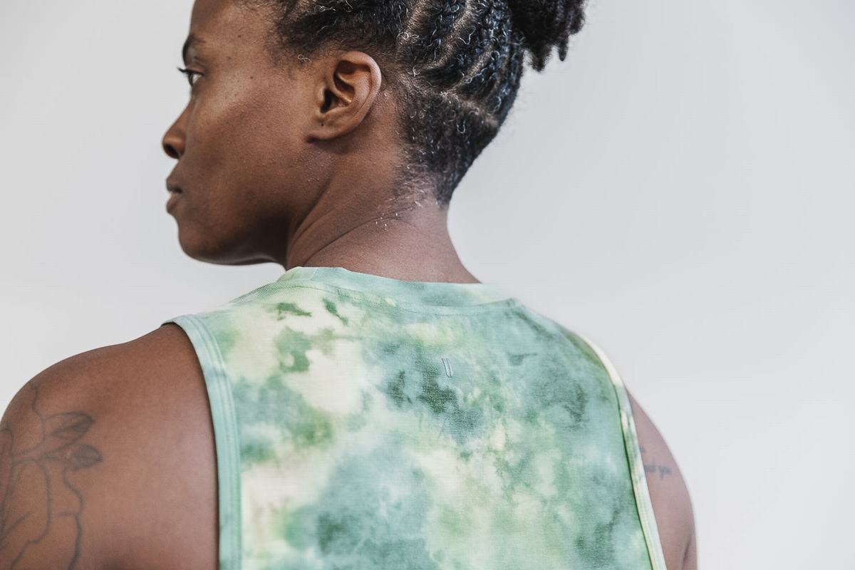 Nobull Muscle Tank Tie-Dye Tanktop Dames Groen | 987431-LMJ