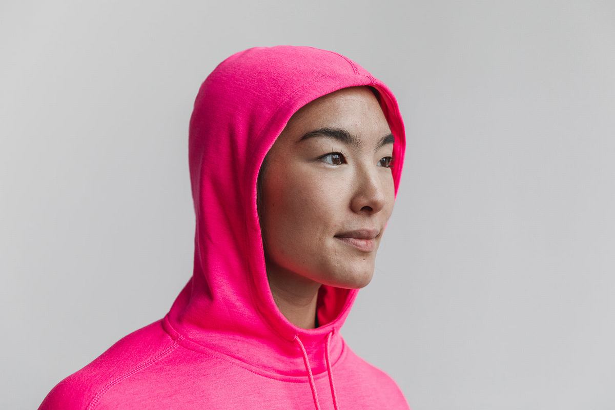 Nobull Neon Hoodie Dames Roze | 574806-IZN