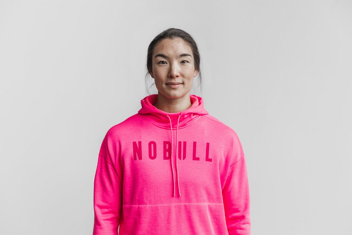 Nobull Neon Hoodie Dames Roze | 574806-IZN