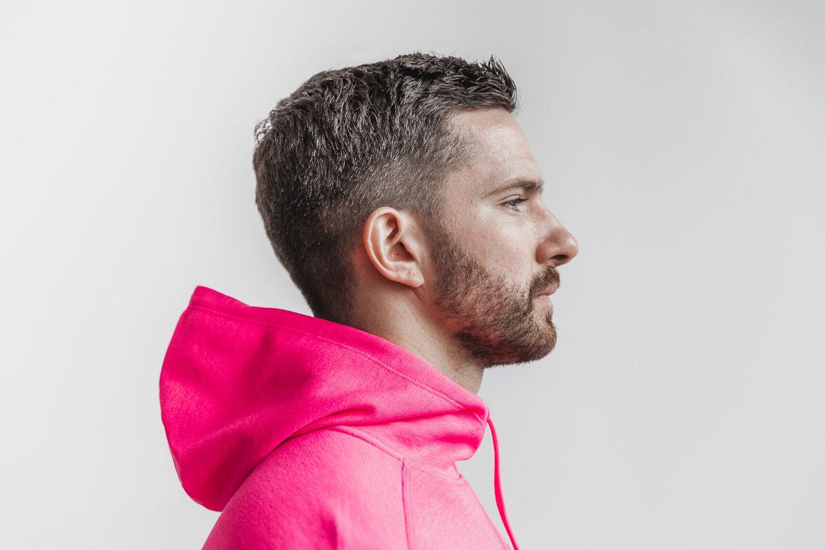 Nobull Neon Hoodie Heren Roze | 568392-VPO