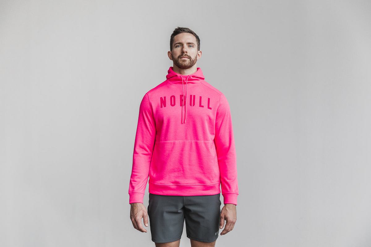Nobull Neon Hoodie Heren Roze | 568392-VPO