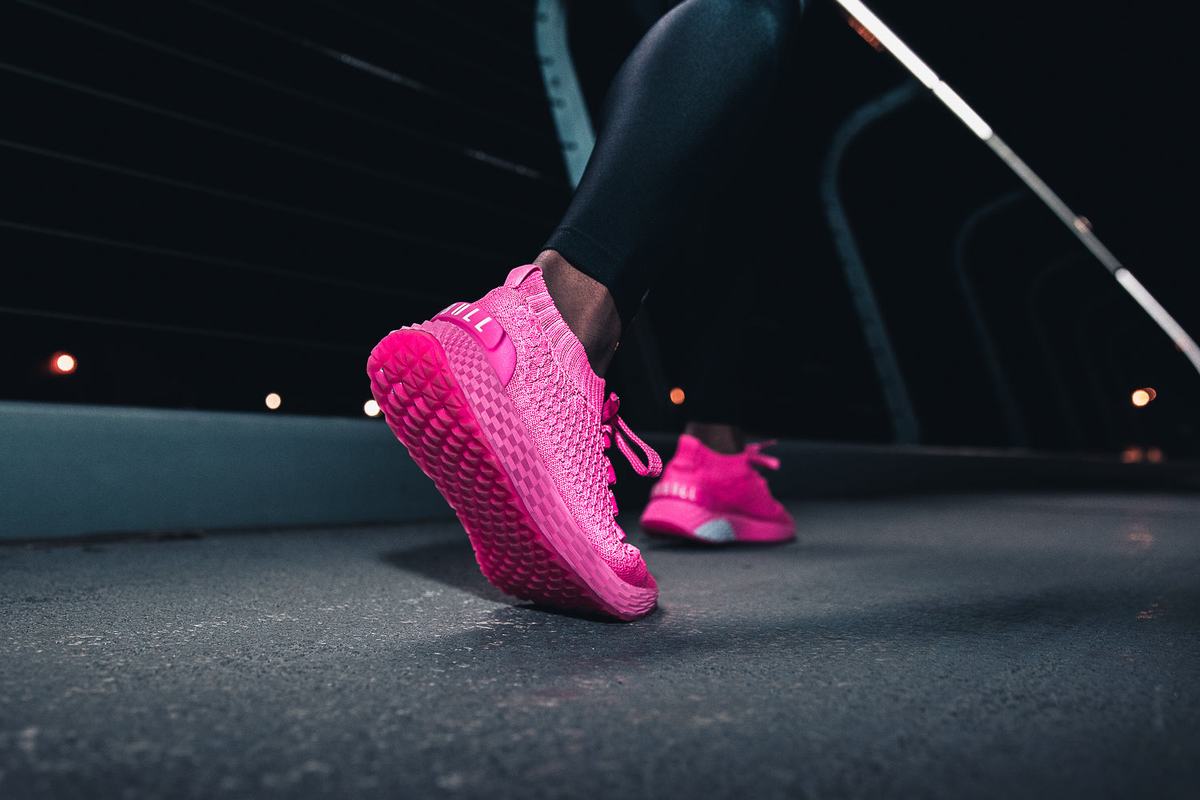 Nobull Neon Knit Runner Loopschoenen Dames Roze | 207461-VXL