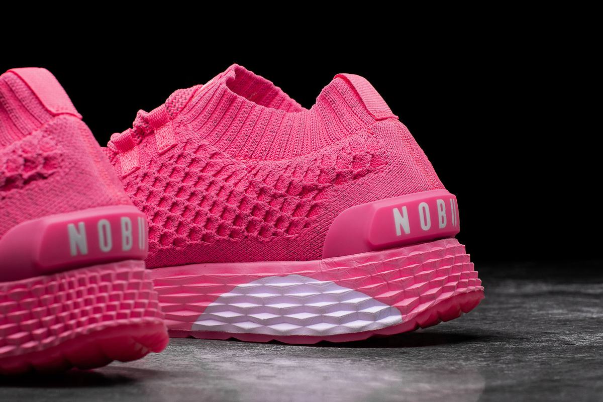 Nobull Neon Knit Runner Loopschoenen Dames Roze | 207461-VXL